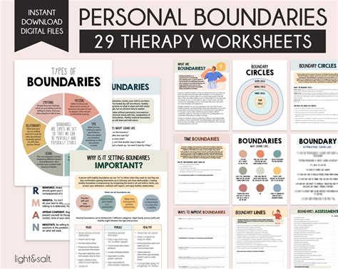 Boundaries Workbook Personal Boundaries Worksheets Setting Etsy