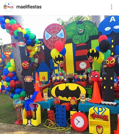 Superhero Birthday Party Dessert Table And Decor Marvel Birthday