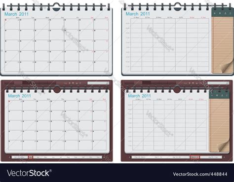 Vector Calendar Template Royalty Free Vector Image