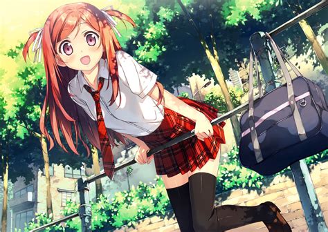 Anime Anime Girls Schoolgirls Plaid Wallpapers Hd Desktop And