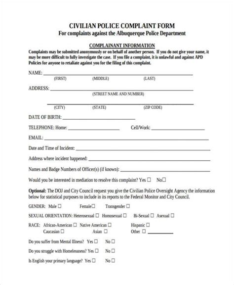 FREE 9+ General Complaint Forms in PDF | MS Word | Excel