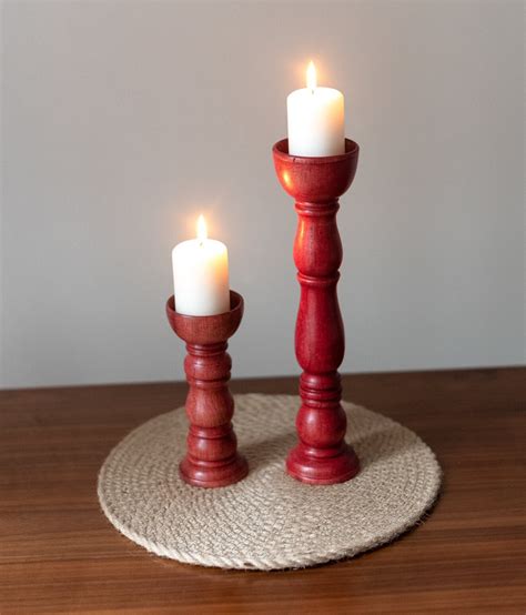 Handmade Wooden Chunky Candle Holders Etsy Uk
