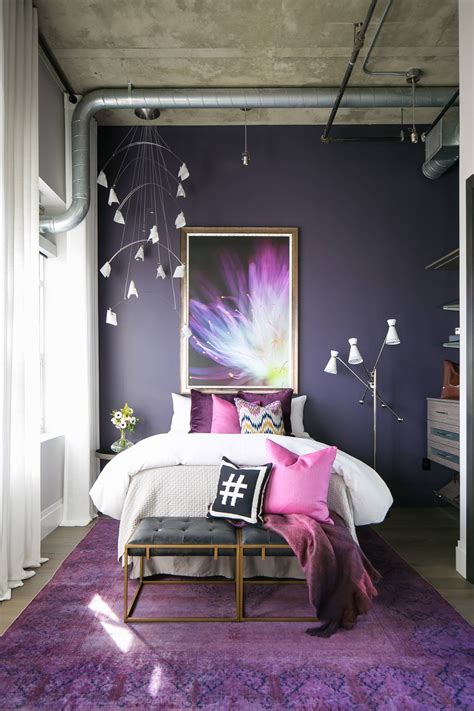 Deep Purple Theme Bedroom Decoration On A Budget