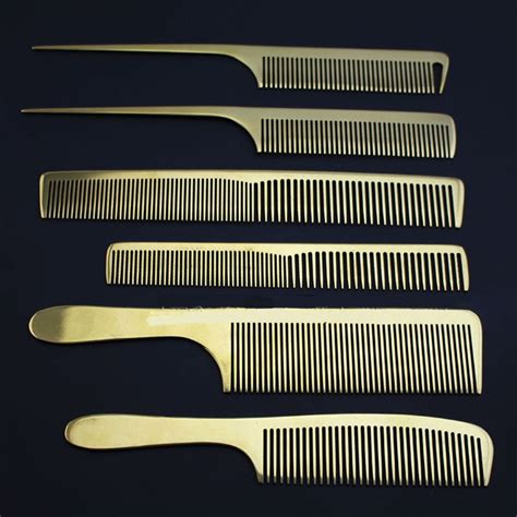 Stainless Steel Gold Hair Comb For Barber Comb Hair Brush Professional