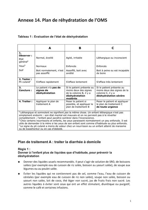 Annexe Plan De R Hydratation De Loms Guides M Dicaux Msf