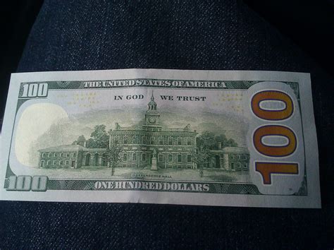 100 Dollar Bill Back Image រូបភាពប្លុក Images