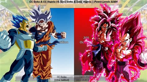 Cc Goku Cc Vegeta Vs Xeno Goku Xeno Vegeta Power Levels Dragon