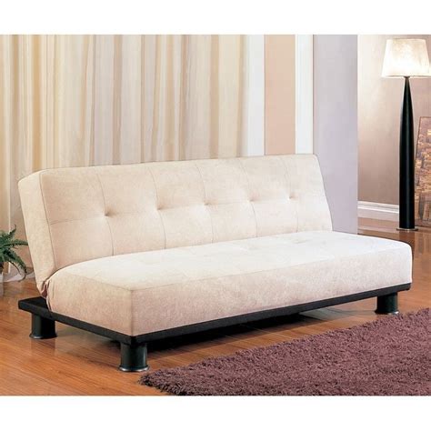 Contemporary Armless Sofa Bed Beige Coaster Furniture Furniture Cart