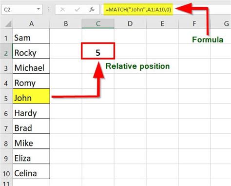 Match In Excel Formula Examples How To Use Match Function
