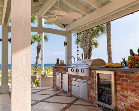 Summer Kitchen Outdoor Patio Built In Grill Coastal Home Beach House