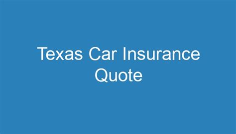 Texas Car Insurance Quote