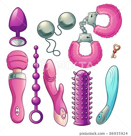 Sex toys for women pleasure cartoon vector set 스톡일러스트 PIXTA
