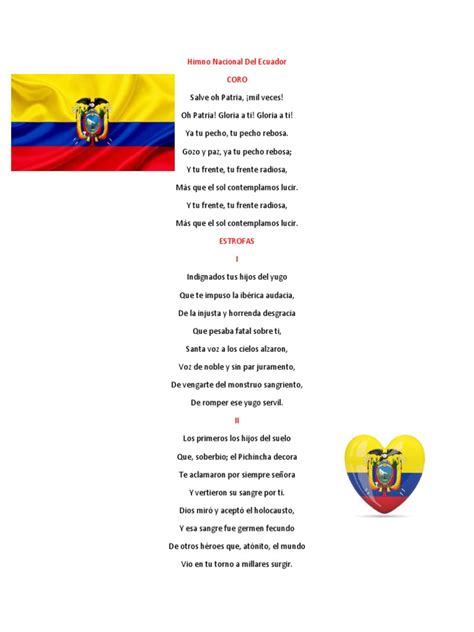 Himno Nacional Del Ecuador Coro Canciones Patrióticas Musica