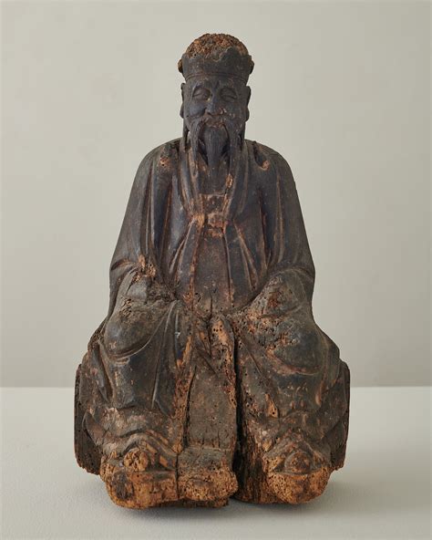 Chinese Wood Carved Immortal Blackman Cruz