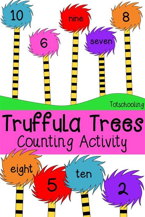 Dr Seuss Truffula Trees Counting Activity Dr Seuss Activities Dr