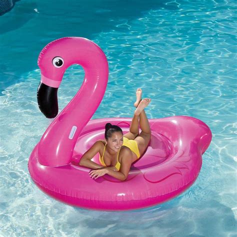 summer waves jumbo inflatable pink flamingo ride on swimming pool float raft Игрушки для