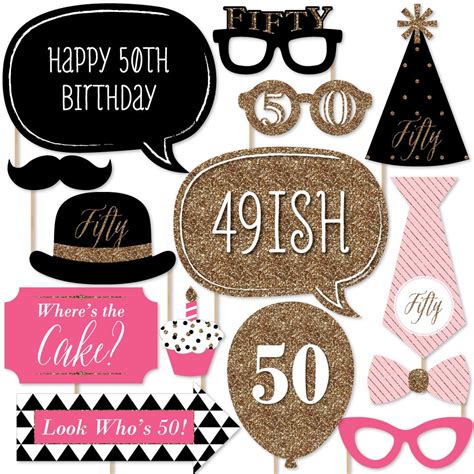 Celebrate a 50th birthday in style with our range of 50th birthday decorations! Amazon.com: Chic 50th Birthday - Pink, Black and Gold ...