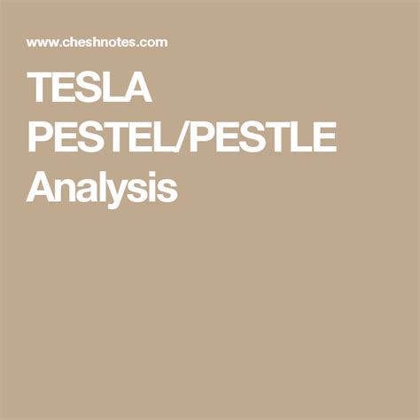 Pestle Analysis For Tesla