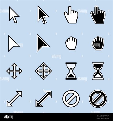 Design Of Different Types Of Cursor Icons Different Types Of Mouse