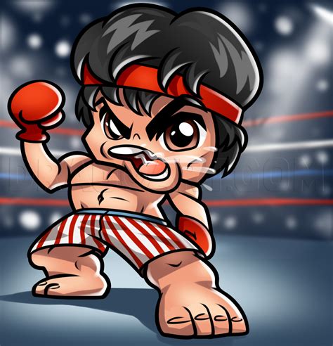 How To Draw Chibi Rocky Balboa Step By Step Drawing Guide By Dawn