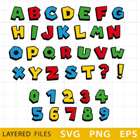 Mario Alphabet Svg Mario Cricut File Mario Font Cut Files Inspire