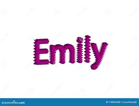 Emily Womans Name Typescript Handwritten Lettering Calligraphy Text