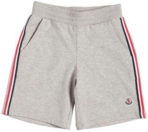 Moncler Cotton Sweat Shorts W Logo Side Bands W Logos Plain Tees