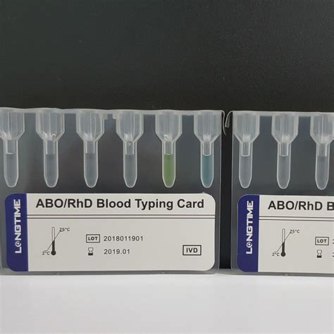 *fda approved for clinical and educational purposes. Identification type ABORhD Blood Typing card MSLABO02