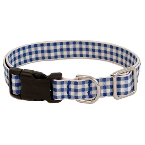 Harry Barker Blue Gingham Dog Collar Small Petco