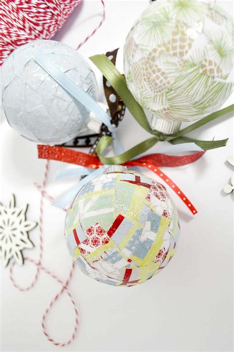 Easy Paper Scrap Diy Christmas Ornaments Mod Podge Rocks