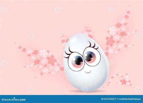 Egg With Flower Devil Wings Horns And Tail Stock Vector Illustration