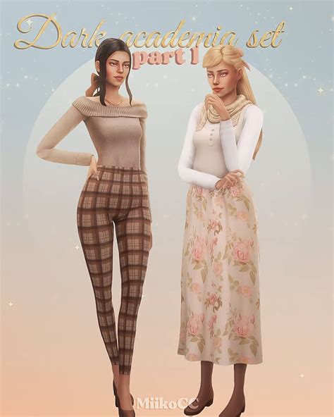 Sims 4 Dark Academia Clothing Set Part 1 The Sims Book