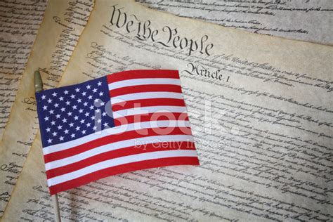 American Flag And Constitution Stock Photo Royalty Free Freeimages