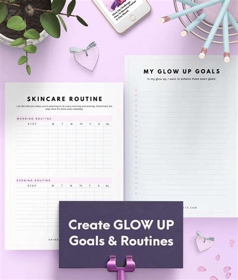 Glow Up Planner Printable 15 Pages ShineSheets