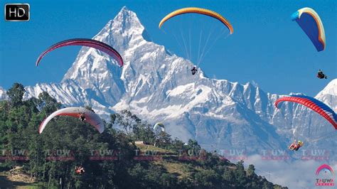 Paragliding In Pokhara Beauty Of Nepal Paragliding Video Youtube