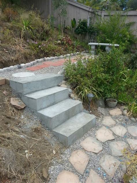 Stairs made from cinder blocks | My Garden | Pinterest | Cinder blocks