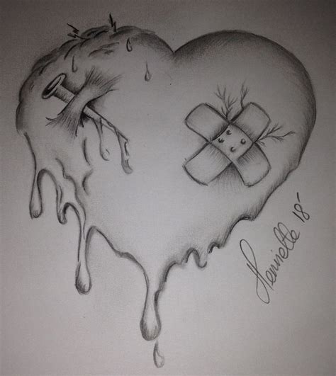 Kaputtes Herz Zeichnen Rotes Herz Gebrochen Traurig Trennung Zeichnen