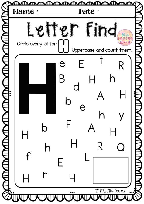 Letter H Worksheets For Preschool Alphabet Activities Learning My
