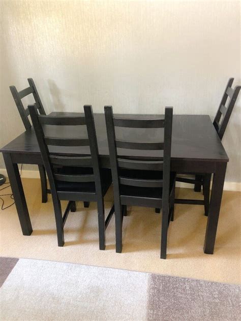 Ikea Laneberg Ekedalen Table And Chairs Brown Black X Cm In Epping Essex