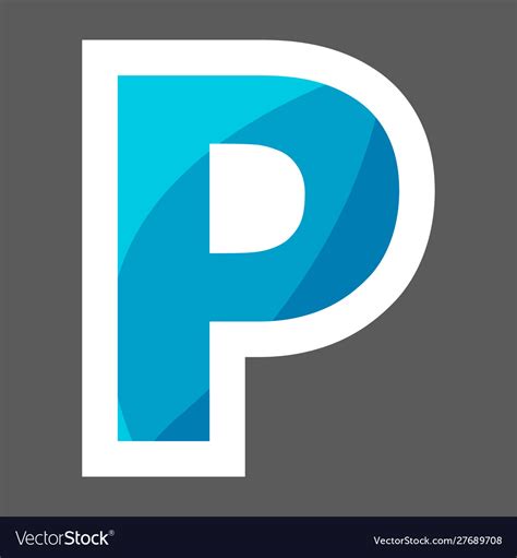 Parking Icon Includes Inscription P Sign Vector Image