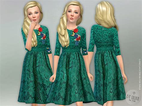 Long Lace Dress For Girls By Lillka At Tsr Sims 4 Updates