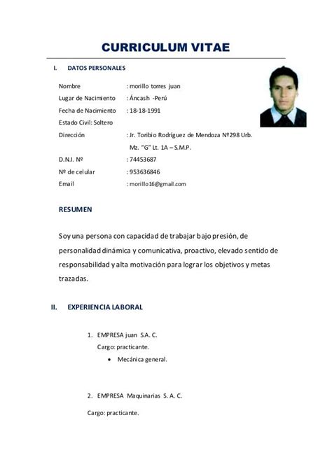 A personal profile, also known as a cv summary, is the opening statement of your cv. Curriculum Vitae Datos Personales | Modelos de curriculum ...