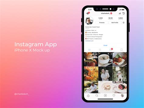 Instagram App Profile Mockup On Iphone X By Charles Koh On Dribbble