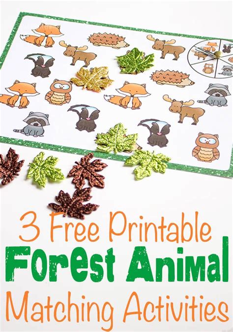 3 Free Printable Forest Animal Matching Activities Life Over Cs