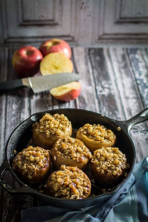 The warm, baked apple paired with the delicious cinnamon oat mixture is the absolute perfect combination. Cinnamon Baked Apples - Dishing Delish