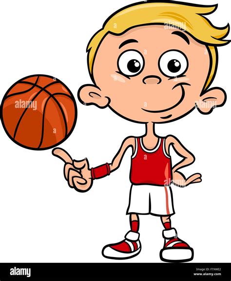 Boy Basketball Player Cartoon Illustration Stock Vector Image And Art Alamy