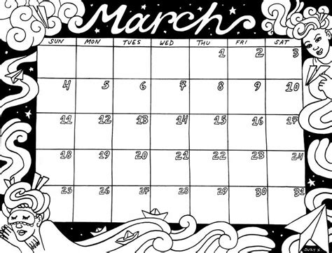 Rookie Printable A March Calendar