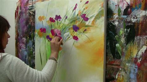 Abstract Floral Painting Demo Time Lapse Abstraktes