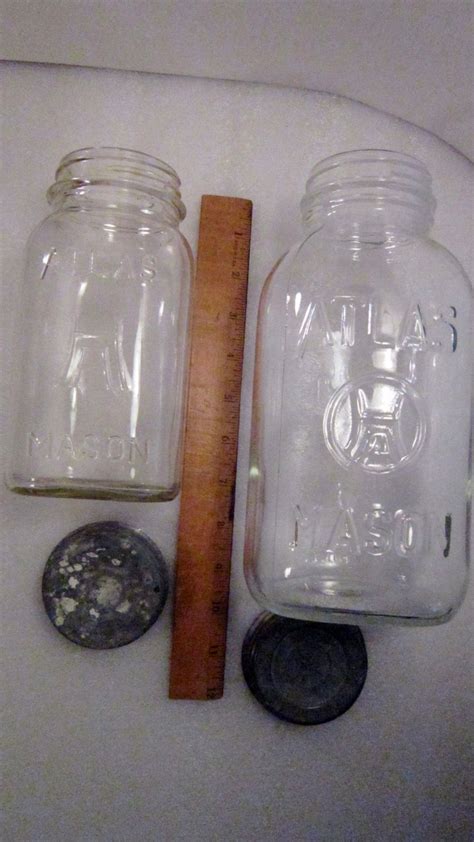 Canning Jars Hazel Atlas H Over A Square Half Gallon And Quart Mason
