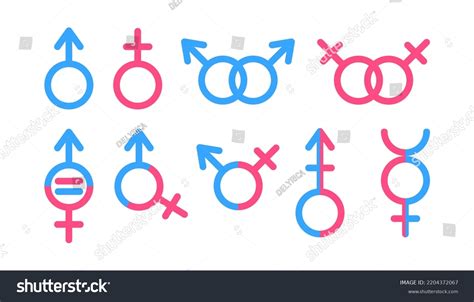 Gender Symbols Male Female Blue Pink Stock Vector Royalty Free 2204372067 Shutterstock